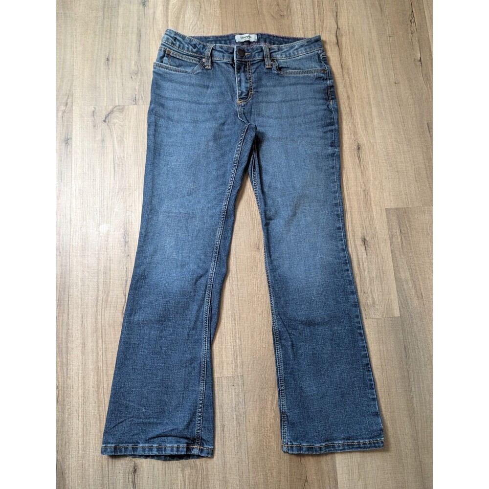Wrangler Retro Size 9 Mid Rise Boot Cut Jeans Blue Stretch